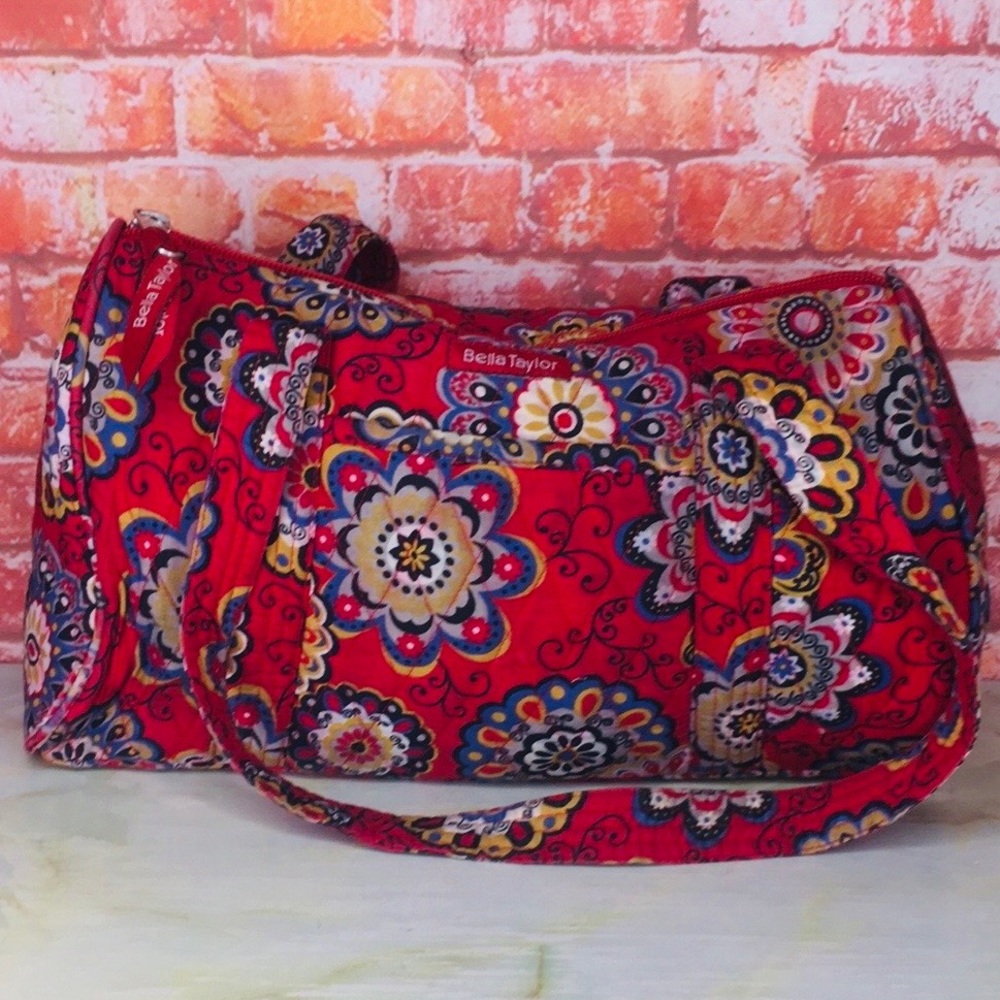 Bella Taylor Red Quilted Paisley Floral Shoulder Bag